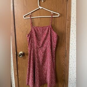 SHEIN Red Floral Midi Dress